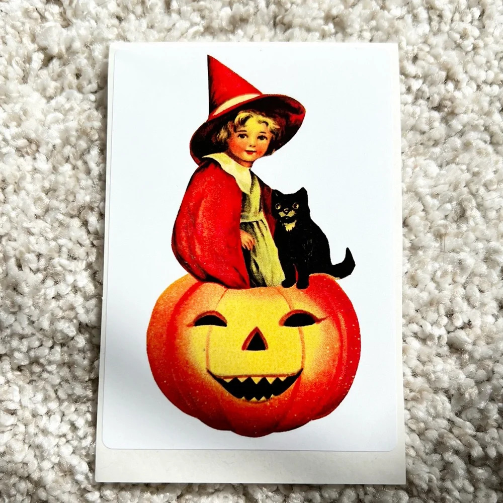 6/$12 🎃 Vintage Halloween Postcard Sticker